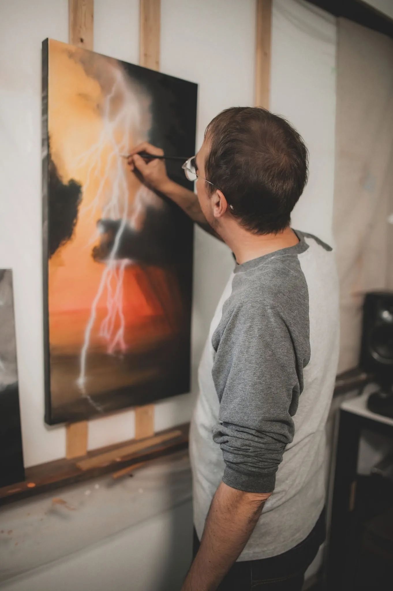 Pat Bisson in the studio